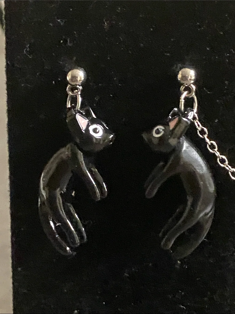 Black Cat Dangle Earrings